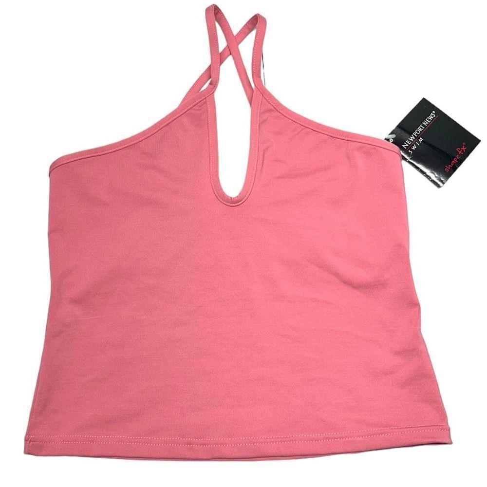 NWT Newport News Swim ShapeFx Bubblegum Pink Tankini Top Swimsuit Top Bathing